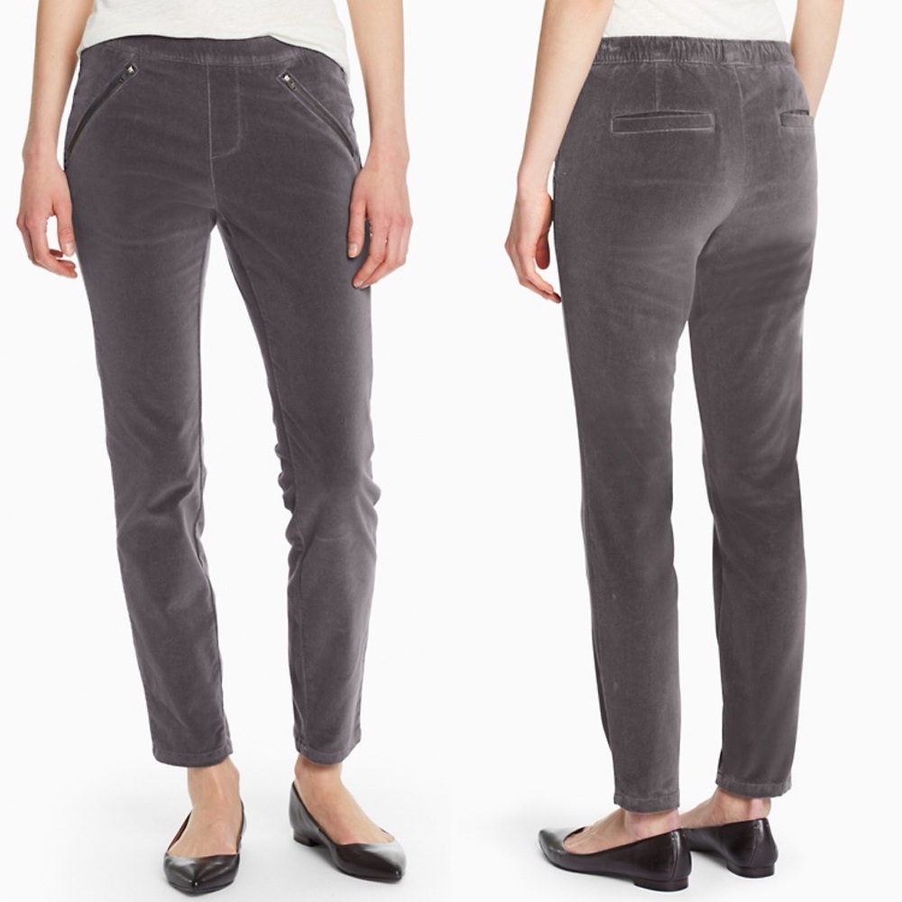 Garnet Hill | Zip-Detail Velvet Pants